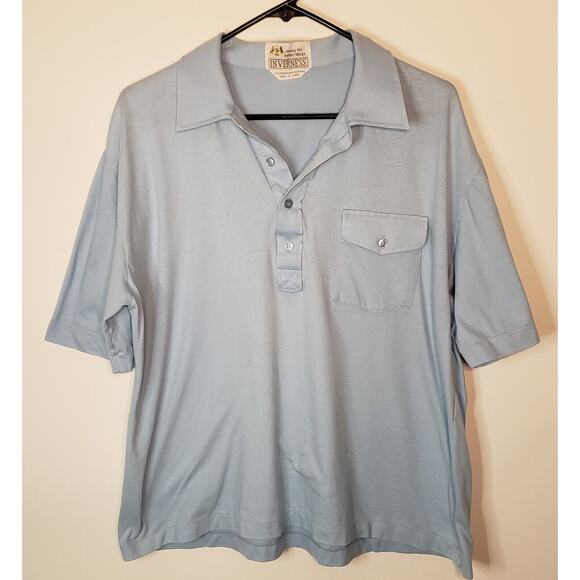 Vintage 70's Inverness Terry Cloth Short Sleeve Pocket Polo Shirt Mens XL 0300 - Picture 1 of 7